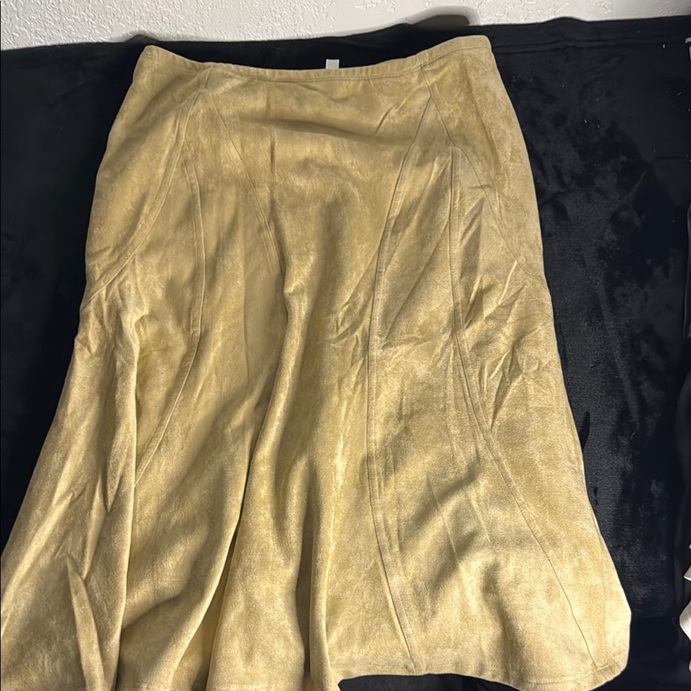 Lapis Gold Midi A-Line Skirt for Cocktail